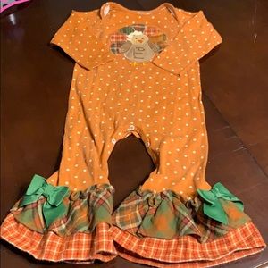 Ricrac & Ruffles Thanksgiving ruffle romper